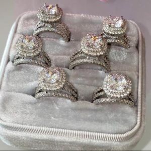 Huge engagement sterling silver ring